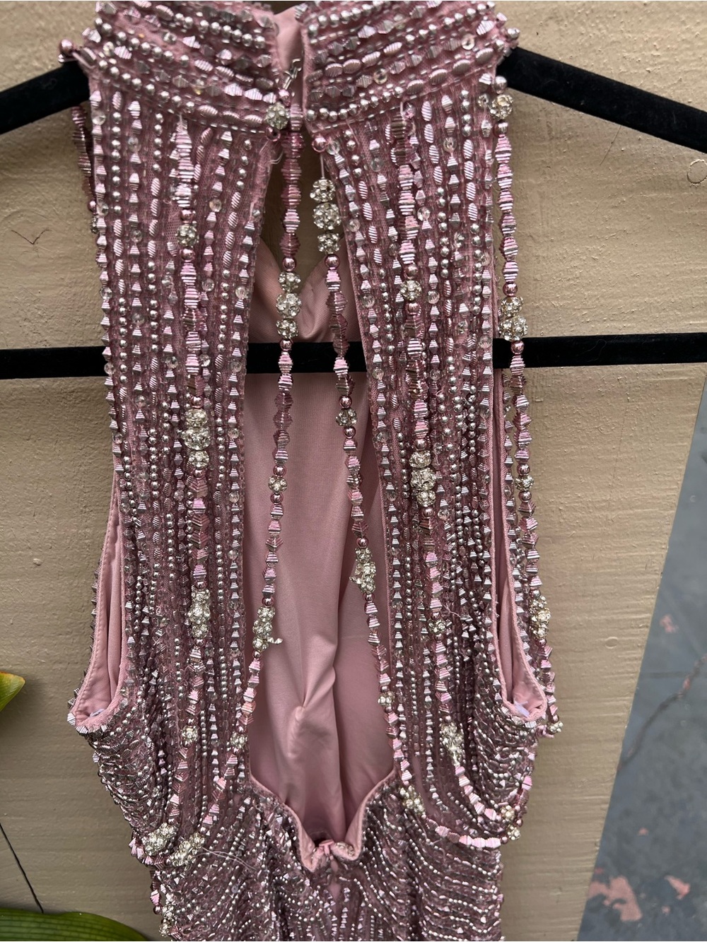 Sherri Hill Rose Gold Beaded Mini Dress prom 
Halter Cocktail Size 4 - Picture 10 of 17